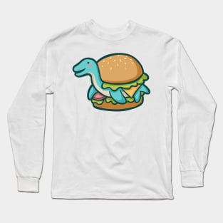 Tasty plesiosaurus burger, dino, dinosaur Long Sleeve T-Shirt